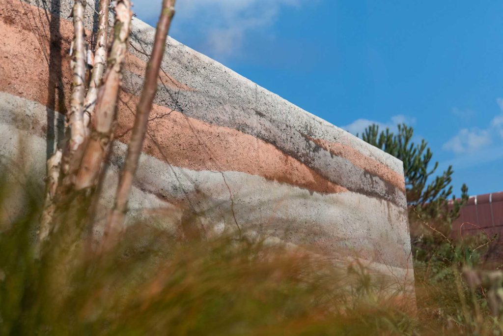 Gestampfte Betonmauer Messe Dornbirn